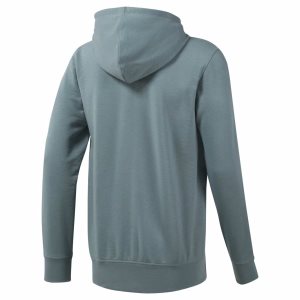 Bluza Z Kapturem Męskie Reebok Training Essentials French Terry Full-Zip Turkusowe PL 96MXCNI